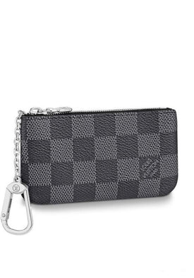 LOUIS VUITTON Pochette Key Cles Damier Graphite Coin Case Black - 10%