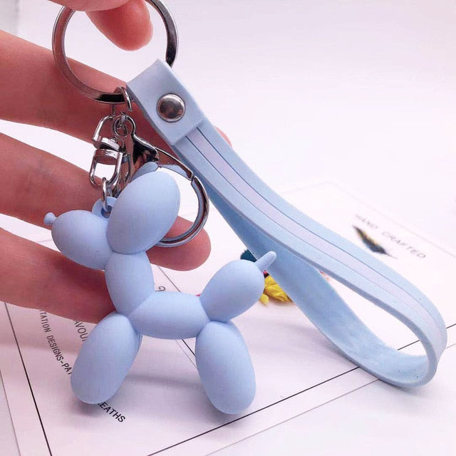 Balloon Dog Keychain  Mom Acrylic Key Ring Baby Blue Preppy Puppy